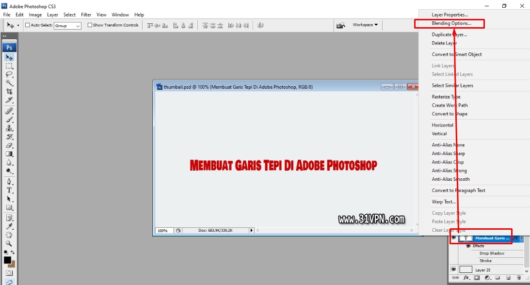 Cara Mudah Membuat Garis Tepi Di Adobe Photoshop