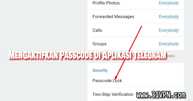 Mengaktifkan Passcode di Aplikasi Telegram